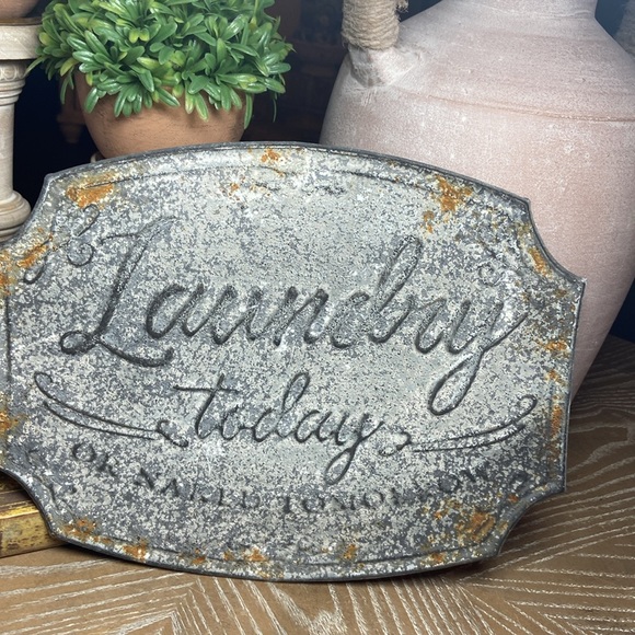 NEW! Shabby Chic Farmhouse Vintage Inspired Laundry Today Or Naked Tomorrow Sign - Picture 6 of 6